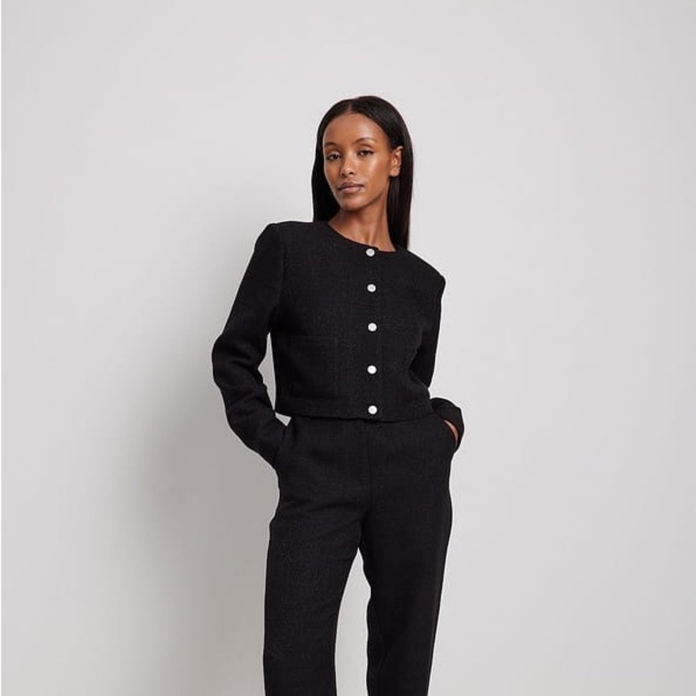 NA-KD Tweed Short Jacket Blazer | XS